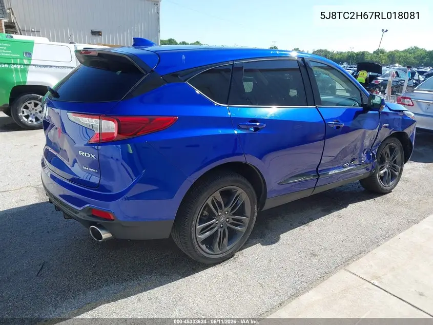 2024 Acura Rdx A-Spec Package VIN: 5J8TC2H67RL018081 Lot: 45333624