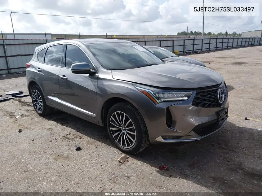 2025 Acura Rdx Advance VIN: 5J8TC2H75SL033497 Lot: 45655683