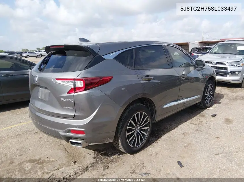 2025 Acura Rdx Advance VIN: 5J8TC2H75SL033497 Lot: 45655683