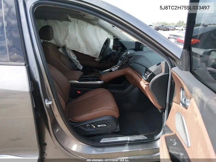 2025 Acura Rdx Advance VIN: 5J8TC2H75SL033497 Lot: 45655683