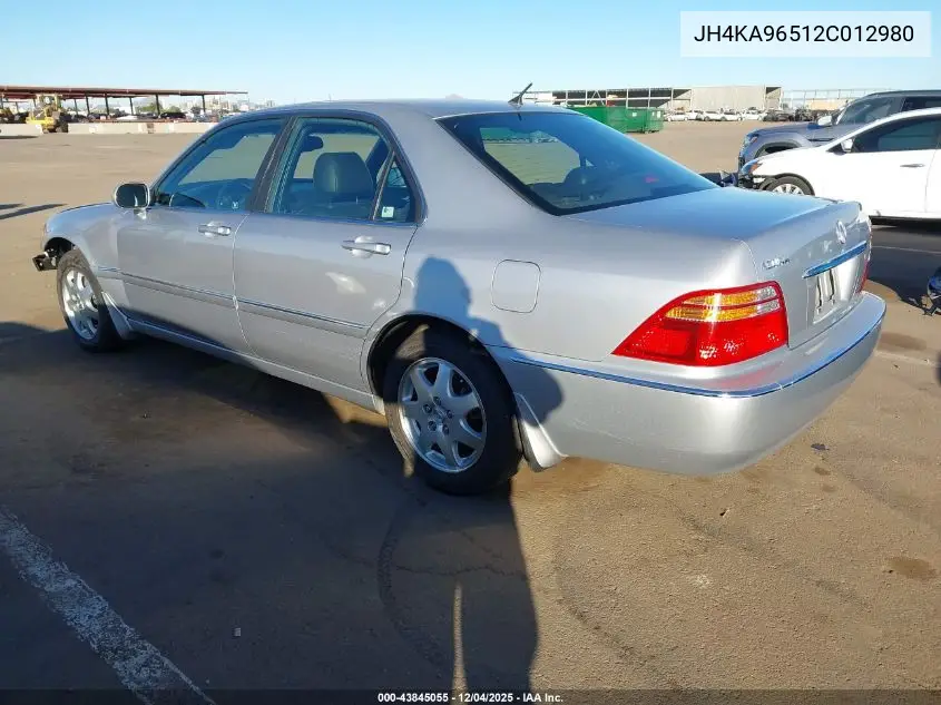 2002 Acura Rl 3.5 VIN: JH4KA96512C012980 Lot: 43845055