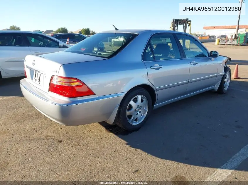 2002 Acura Rl 3.5 VIN: JH4KA96512C012980 Lot: 43845055