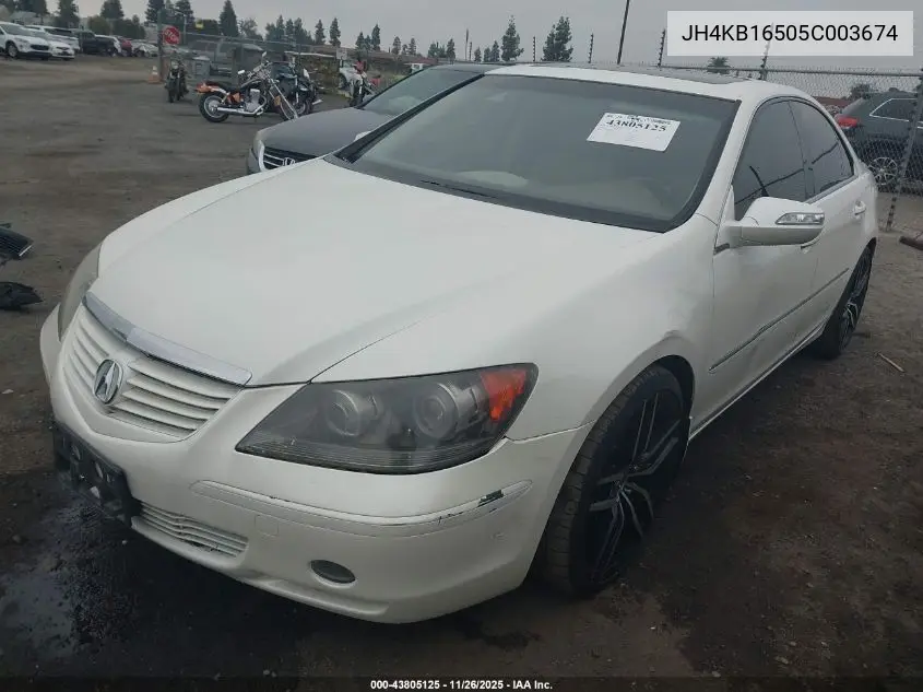 2005 Acura Rl 3.5 VIN: JH4KB16505C003674 Lot: 43805125