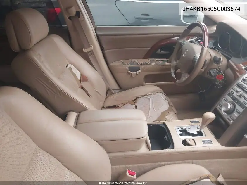 2005 Acura Rl 3.5 VIN: JH4KB16505C003674 Lot: 43805125