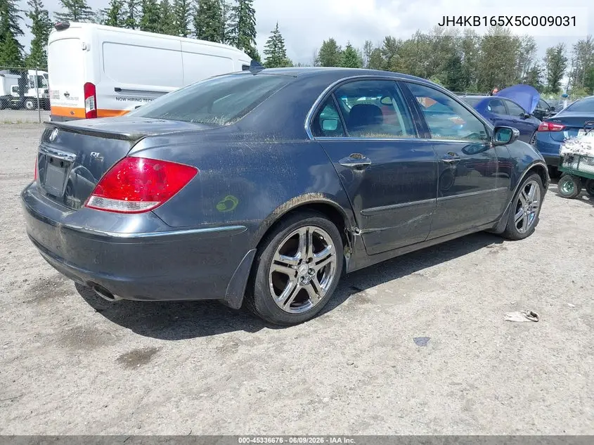 2005 Acura Rl 3.5 VIN: JH4KB165X5C009031 Lot: 45336676