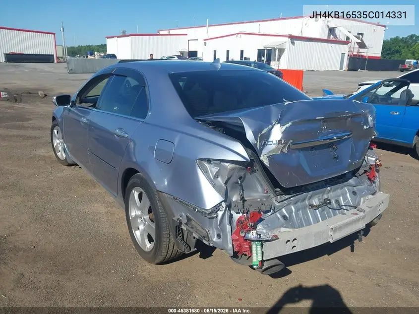 2005 Acura Rl 3.5 VIN: JH4KB16535C014331 Lot: 45381680