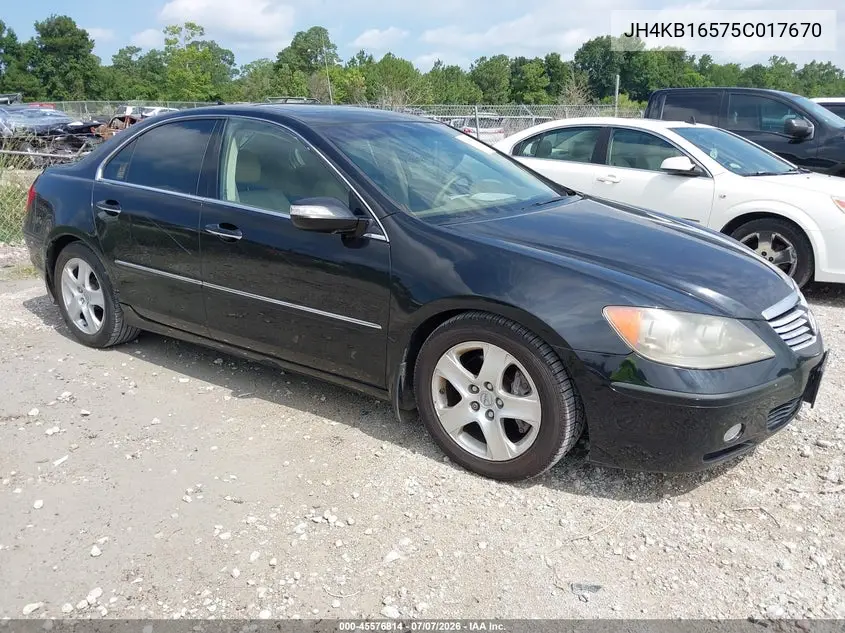 2005 Acura Rl 3.5 VIN: JH4KB16575C017670 Lot: 45576814