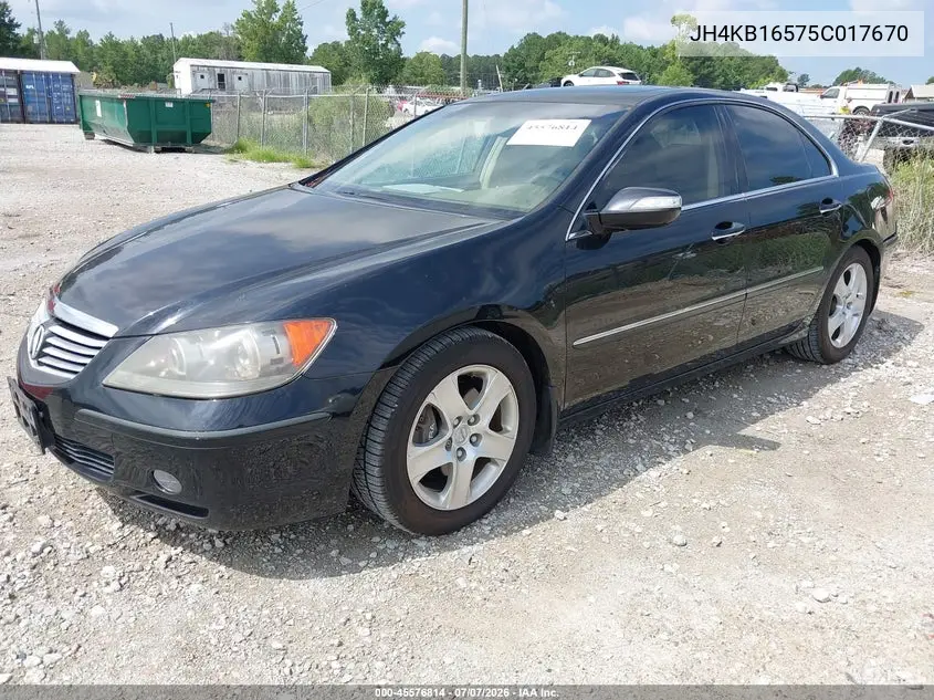 2005 Acura Rl 3.5 VIN: JH4KB16575C017670 Lot: 45576814