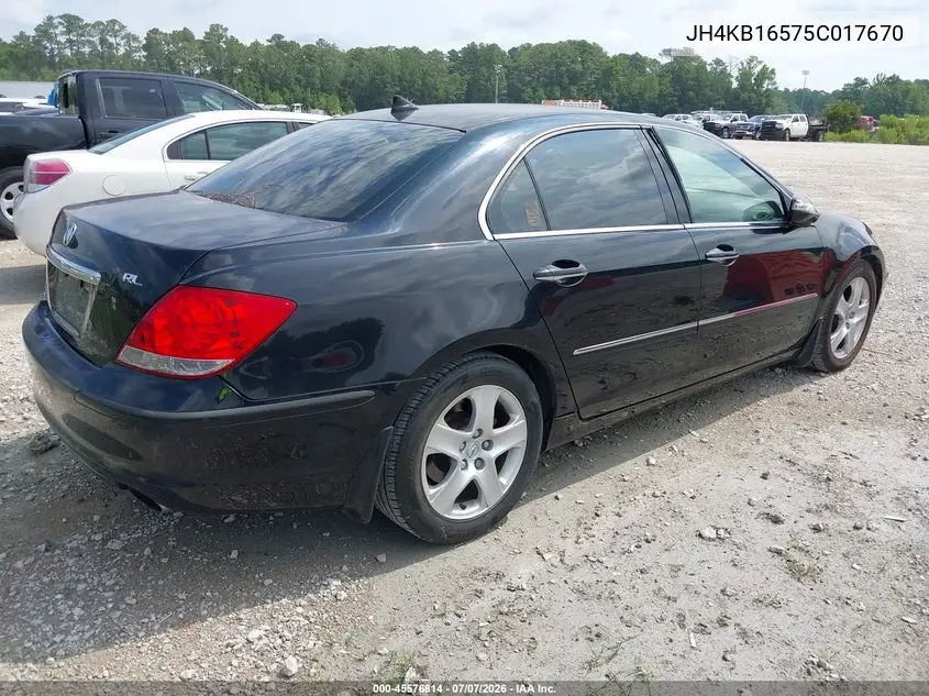 2005 Acura Rl 3.5 VIN: JH4KB16575C017670 Lot: 45576814