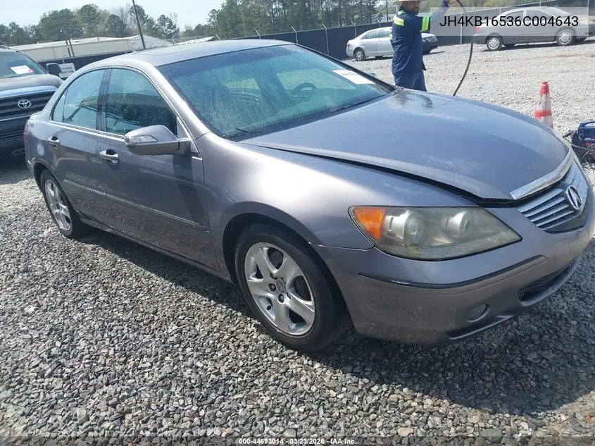 2006 Acura Rl 3.5 VIN: JH4KB16536C004643 Lot: 44693014