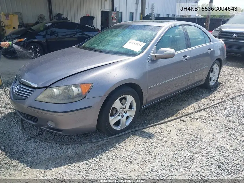 2006 Acura Rl 3.5 VIN: JH4KB16536C004643 Lot: 44693014
