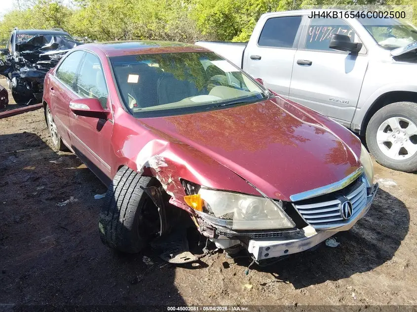 2006 Acura Rl 3.5 VIN: JH4KB16546C002500 Lot: 45002081
