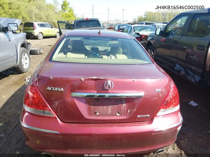 2006 Acura Rl 3.5 VIN: JH4KB16546C002500 Lot: 45002081