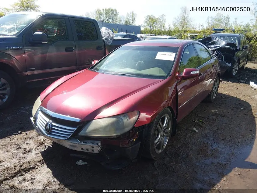 2006 Acura Rl 3.5 VIN: JH4KB16546C002500 Lot: 45002081