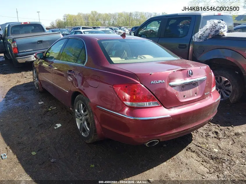 2006 Acura Rl 3.5 VIN: JH4KB16546C002500 Lot: 45002081