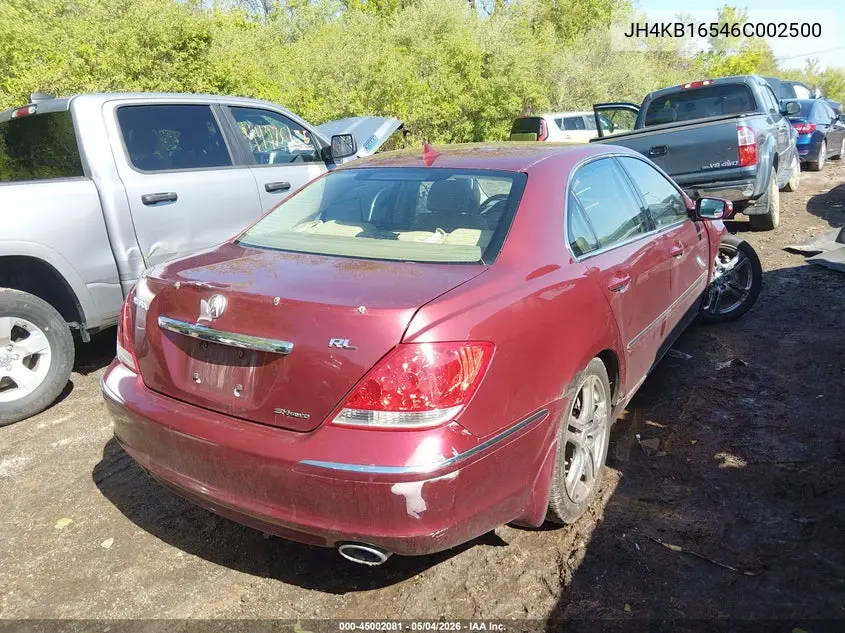2006 Acura Rl 3.5 VIN: JH4KB16546C002500 Lot: 45002081
