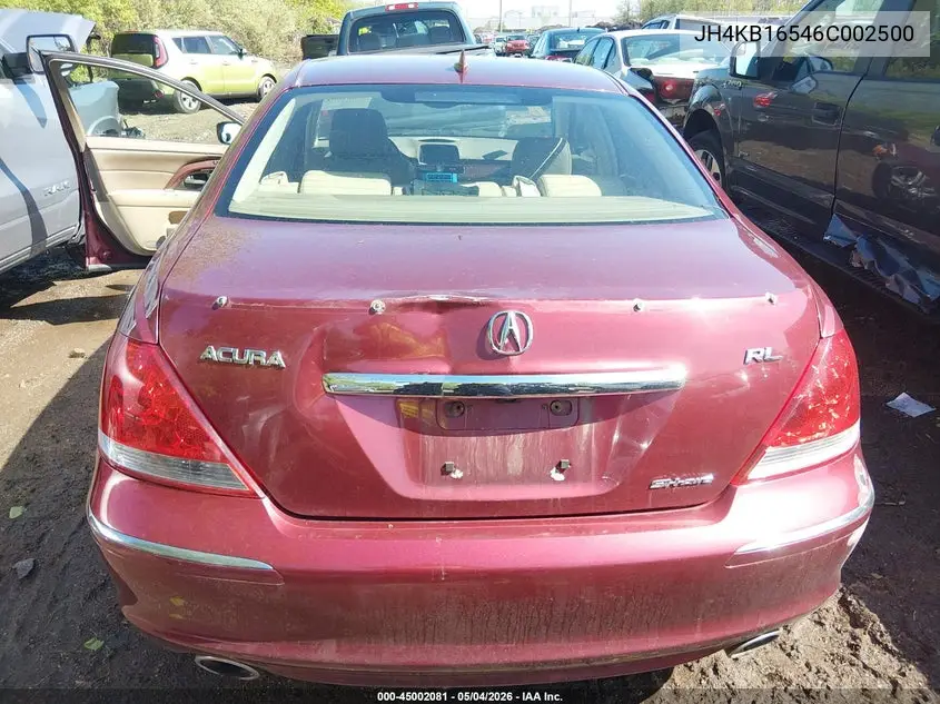 2006 Acura Rl 3.5 VIN: JH4KB16546C002500 Lot: 45002081