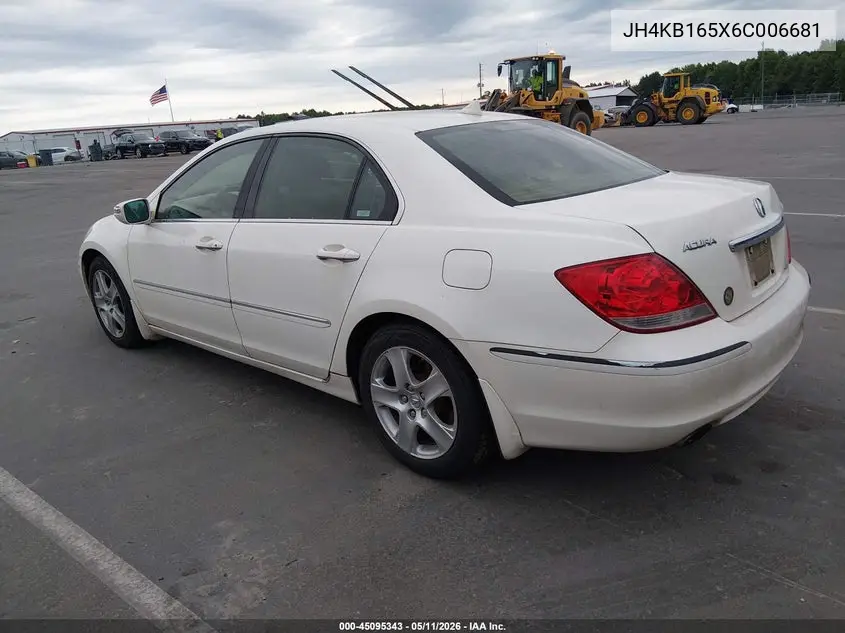 2006 Acura Rl 3.5 VIN: JH4KB165X6C006681 Lot: 45095343