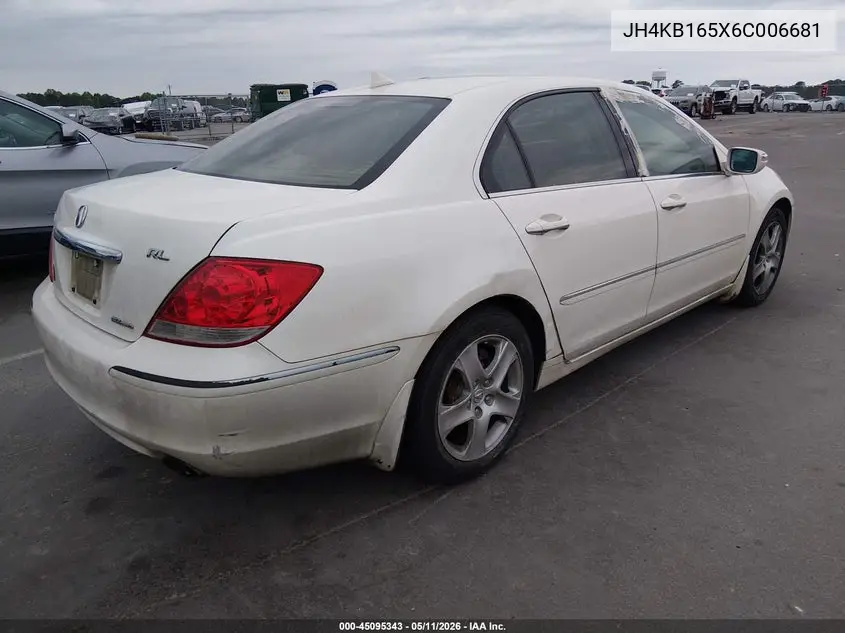2006 Acura Rl 3.5 VIN: JH4KB165X6C006681 Lot: 45095343