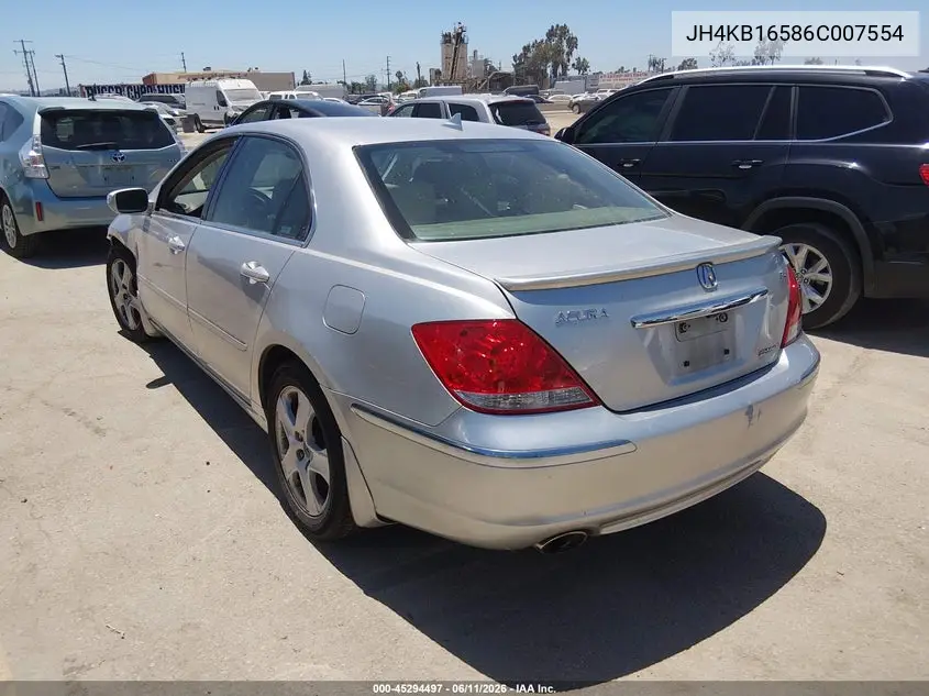 2006 Acura Rl 3.5 VIN: JH4KB16586C007554 Lot: 45294497