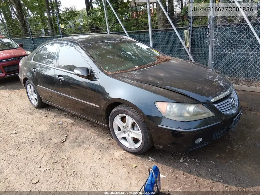 2007 Acura Rl 3.5 VIN: JH4KB16677C001836 Lot: 45642643