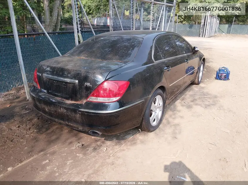 2007 Acura Rl 3.5 VIN: JH4KB16677C001836 Lot: 45642643