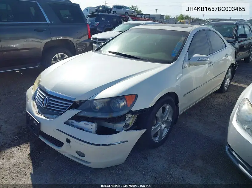 2008 Acura Rl 3.5 VIN: JH4KB16578C003465 Lot: 44788238