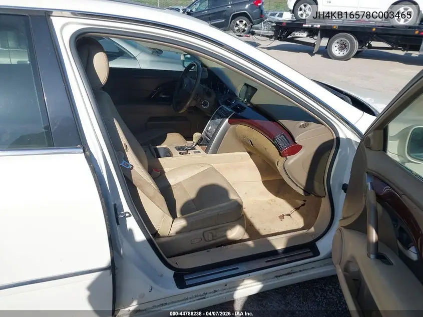 2008 Acura Rl 3.5 VIN: JH4KB16578C003465 Lot: 44788238