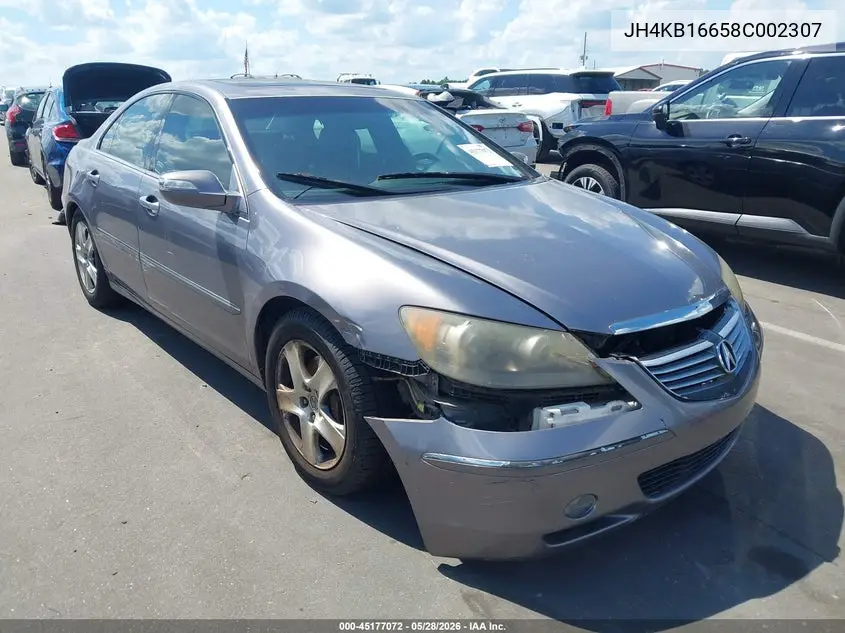 2008 Acura Rl VIN: JH4KB16658C002307 Lot: 45177072