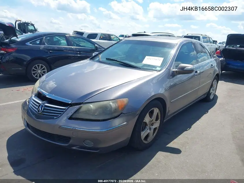 2008 Acura Rl VIN: JH4KB16658C002307 Lot: 45177072