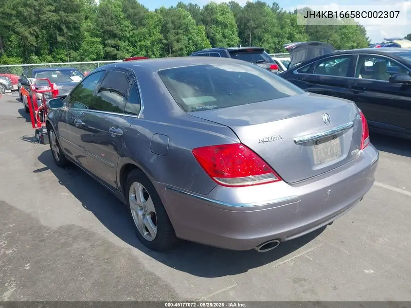 2008 Acura Rl VIN: JH4KB16658C002307 Lot: 45177072