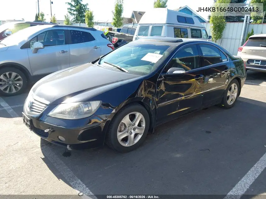 2008 Acura Rl 3.5 VIN: JH4KB16648C002413 Lot: 45385762