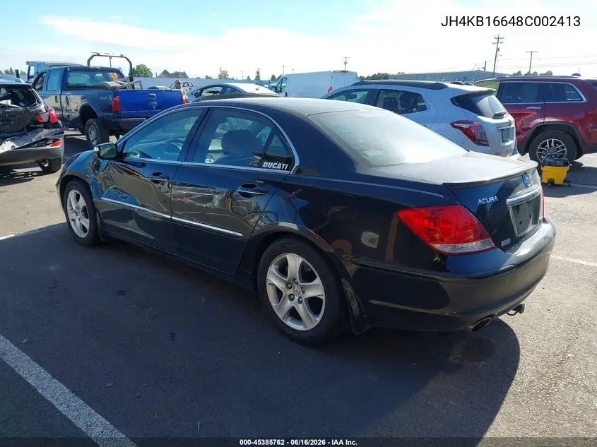 2008 Acura Rl 3.5 VIN: JH4KB16648C002413 Lot: 45385762