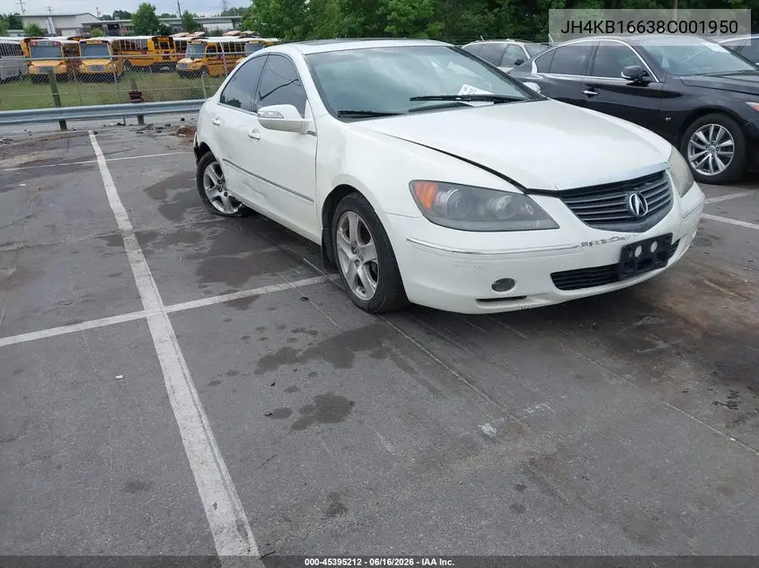 2008 Acura Rl 3.5 VIN: JH4KB16638C001950 Lot: 45395212