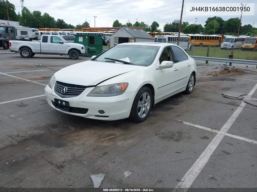 2008 Acura Rl 3.5 VIN: JH4KB16638C001950 Lot: 45395212