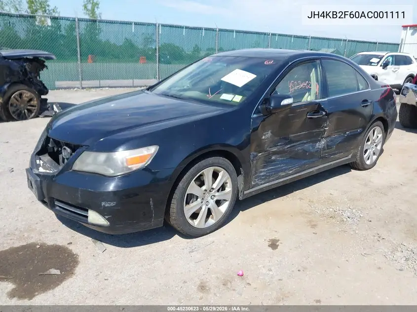2010 Acura Rl 3.7 VIN: JH4KB2F60AC001111 Lot: 45230623