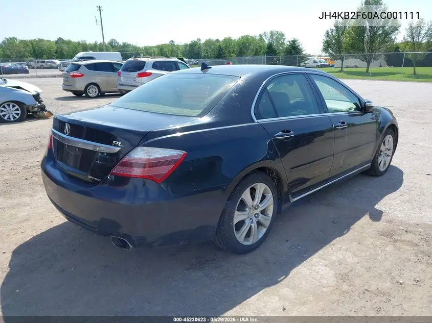 2010 Acura Rl 3.7 VIN: JH4KB2F60AC001111 Lot: 45230623