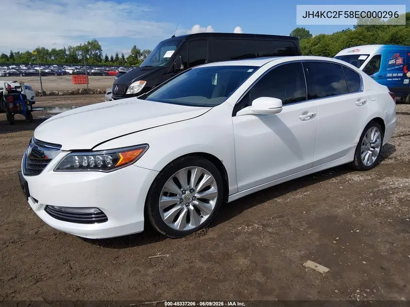 2014 Acura Rlx Sport Hybrid Technology Package VIN: JH4KC2F58EC000296 Lot: 45337206