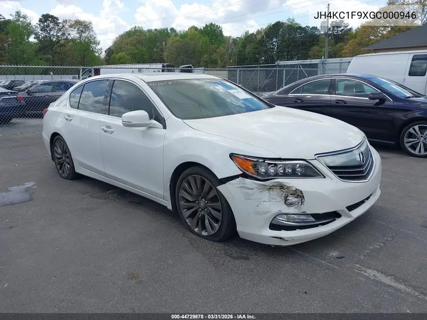 2016 Acura Rlx Advance Package VIN: JH4KC1F9XGC000946 Lot: 44729878