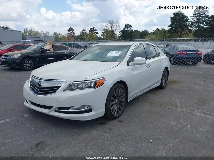 2016 Acura Rlx Advance Package VIN: JH4KC1F9XGC000946 Lot: 44729878
