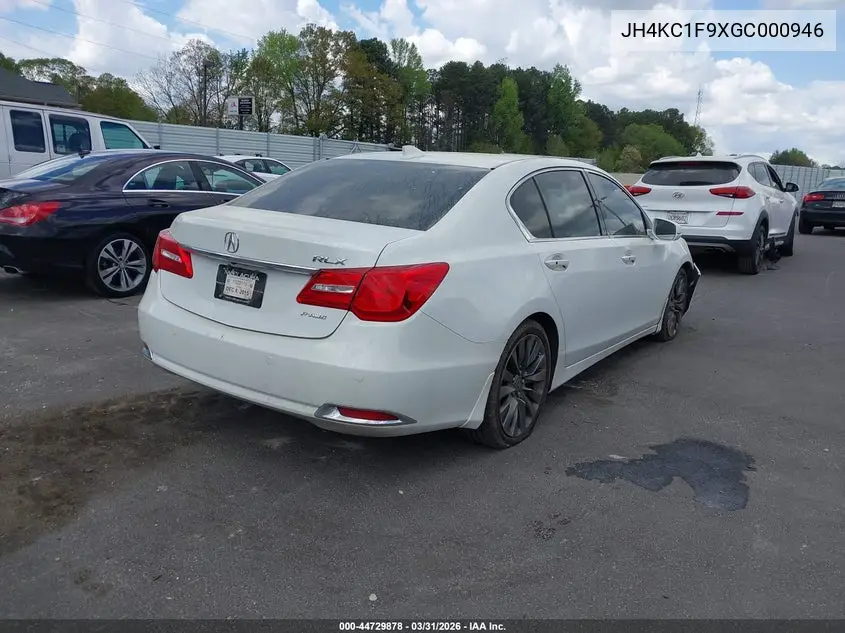 2016 Acura Rlx Advance Package VIN: JH4KC1F9XGC000946 Lot: 44729878
