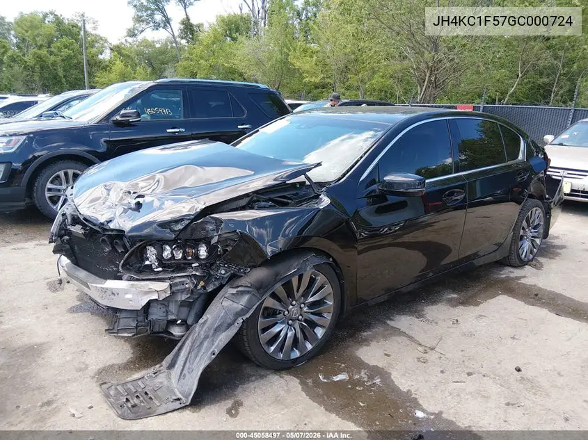 2016 Acura Rlx Technology Package VIN: JH4KC1F57GC000724 Lot: 45058497