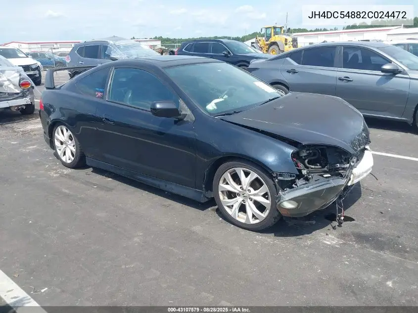 2002 Acura Rsx VIN: JH4DC54882C024472 Lot: 43107579
