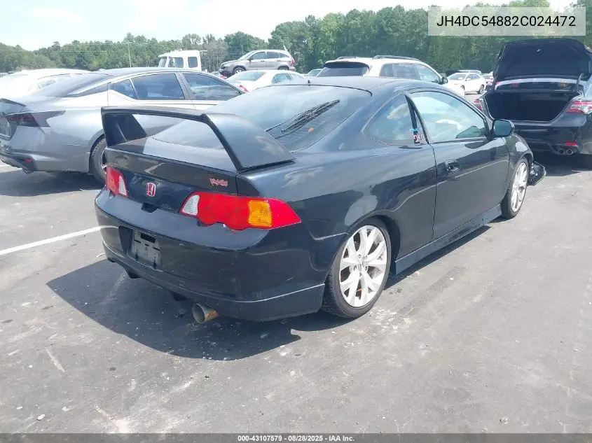 2002 Acura Rsx VIN: JH4DC54882C024472 Lot: 43107579