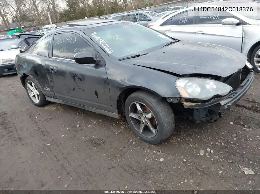 2002 Acura Rsx VIN: JH4DC54842C018376 Lot: 44169266