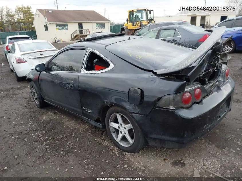 2002 Acura Rsx VIN: JH4DC54842C018376 Lot: 44169266