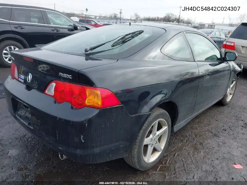 2002 Acura Rsx VIN: JH4DC54842C024307 Lot: 44419010