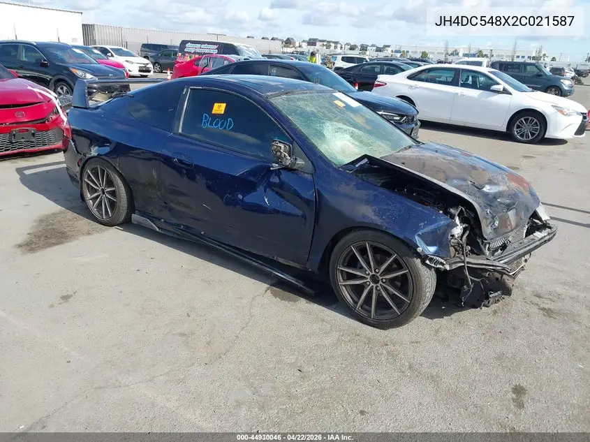 2002 Acura Rsx VIN: JH4DC548X2C021587 Lot: 44930046