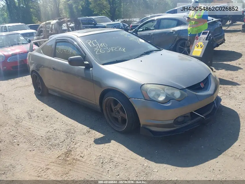 2002 Acura Rsx VIN: JH4DC54862C026852 Lot: 45146544