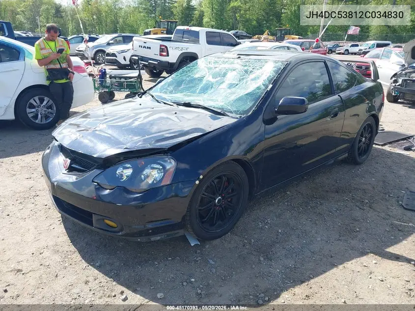 2002 Acura Rsx VIN: JH4DC53812C034830 Lot: 45170393